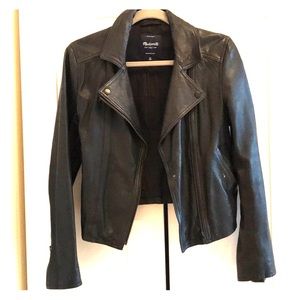 Madewell black leather motorcycle jacket